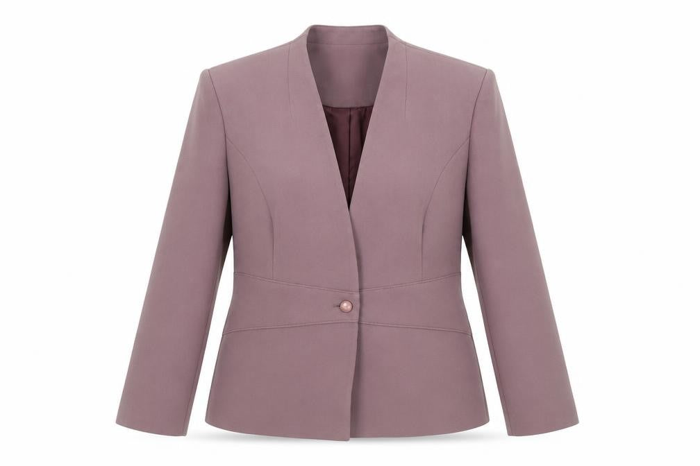 Front view of Eastex Women's Purple Single-Breasted Blazer, size 12