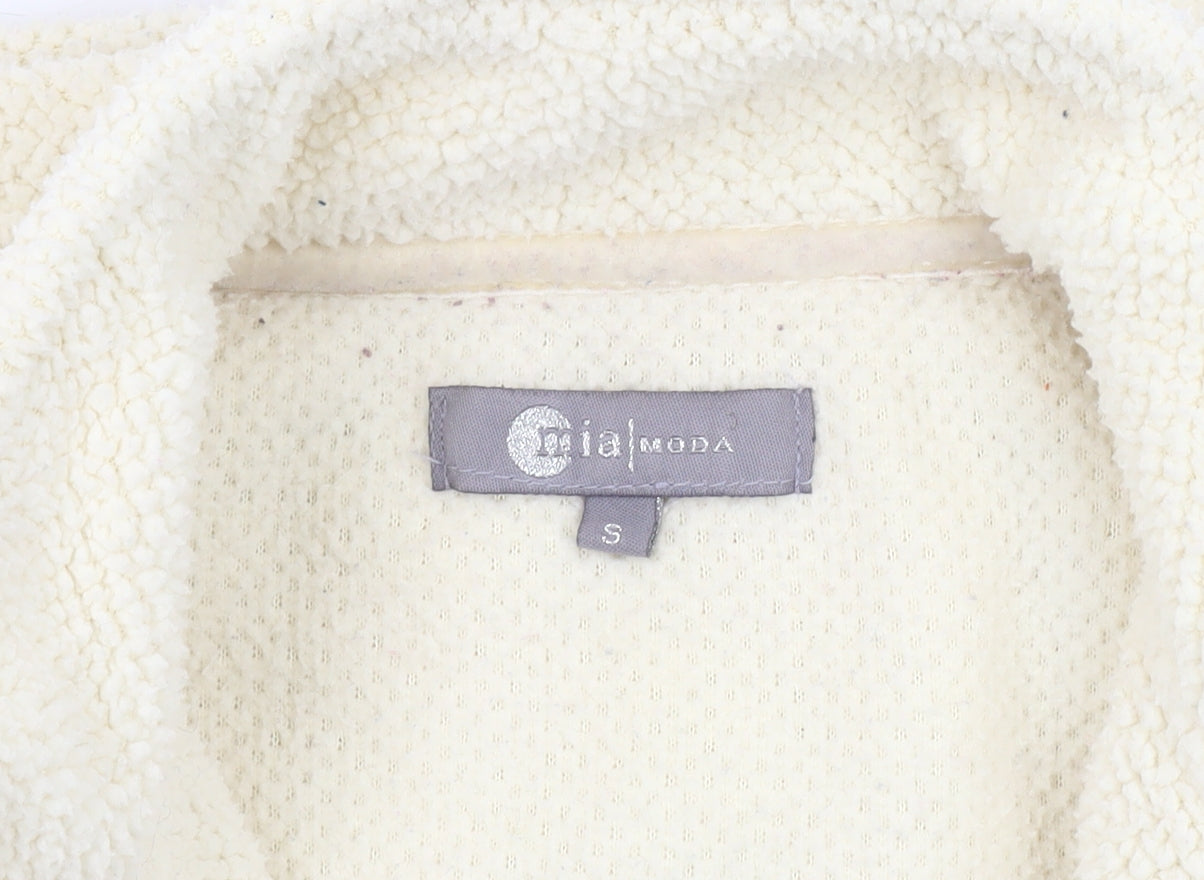 Mia Moda Womens Ivory Basic Jacket Size S Casual