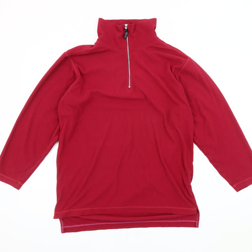 Champion Unisex Red Fleece Sweatshirt, Size S, 1/2 Zip