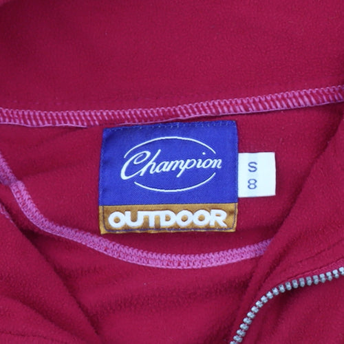 Champion Unisex Red Fleece Sweatshirt, Size S, 1/2 Zip