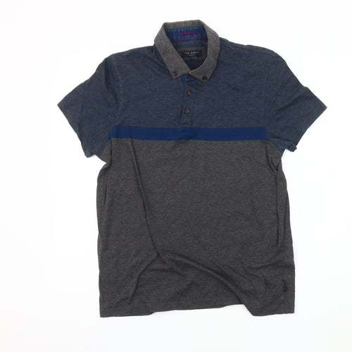 Ted Baker Men's Blue Polo Shirt - Size 4, Short Sleeve