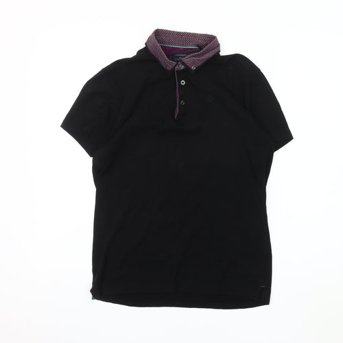 Next Men's Black Short Sleeve Polo Shirt S