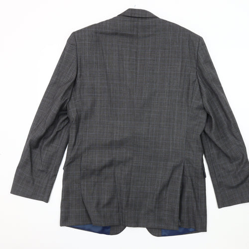 Austin Reed Men's Grey with Blue Check Blazer 40R Wool