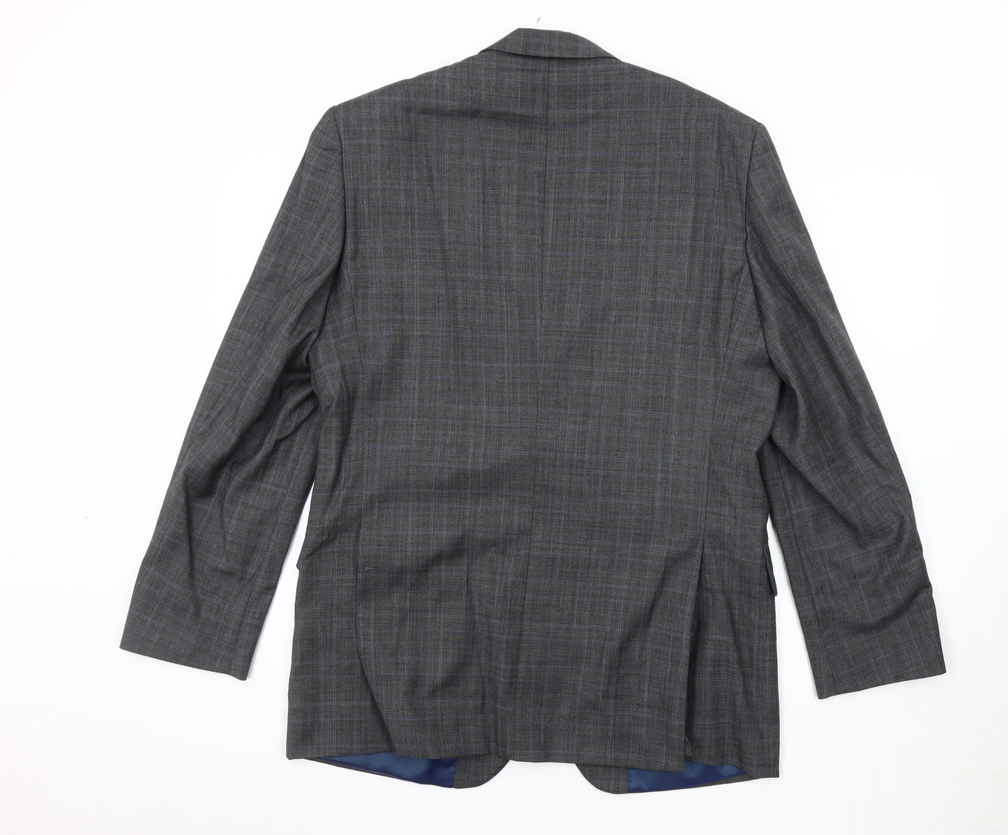 Austin Reed Men's Grey with Blue Check Blazer 40R Wool