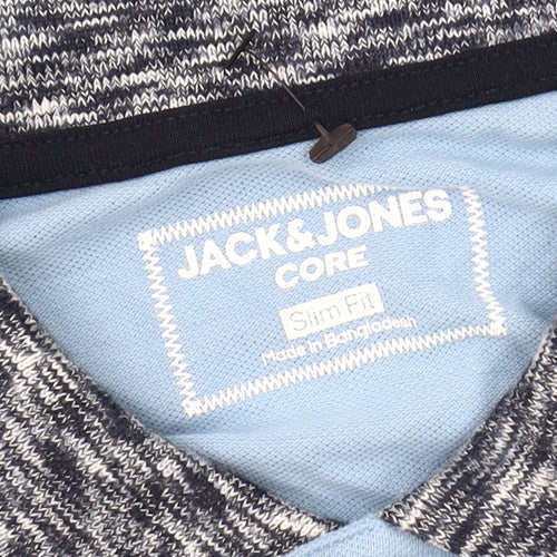 Jack & Jones Men's Blue Slim Fit Polo Shirt L