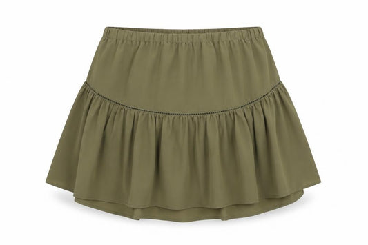 Front view of Banana Republic Women's Green Peasant Skirt M