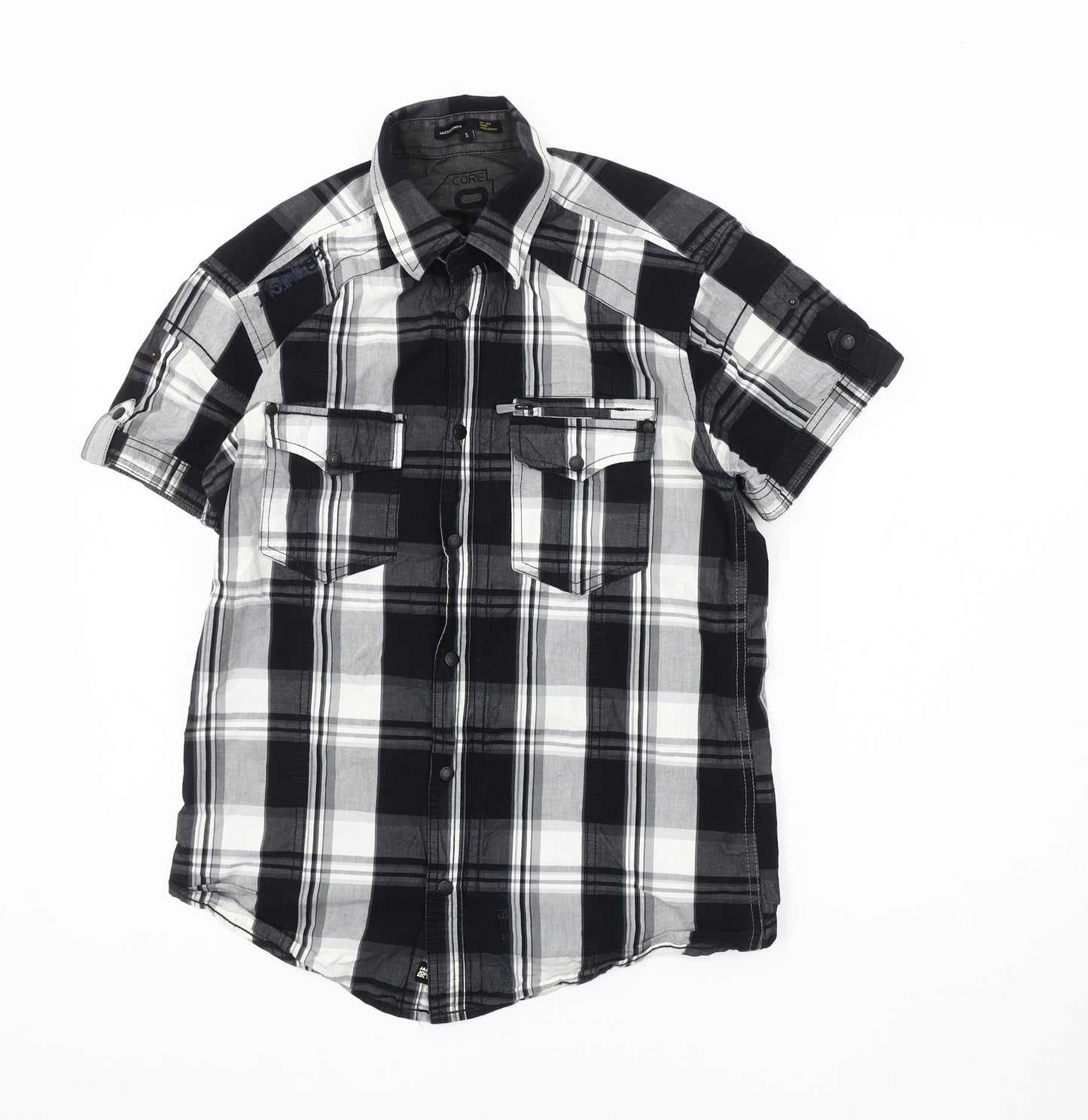 Jack & Jones Men's Black Plaid Shirt, Size S