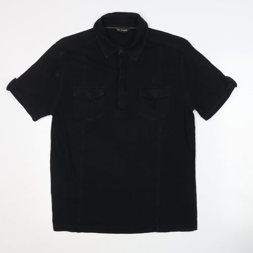 Marks and Spencer Men’s Black Polo Shirt Medium