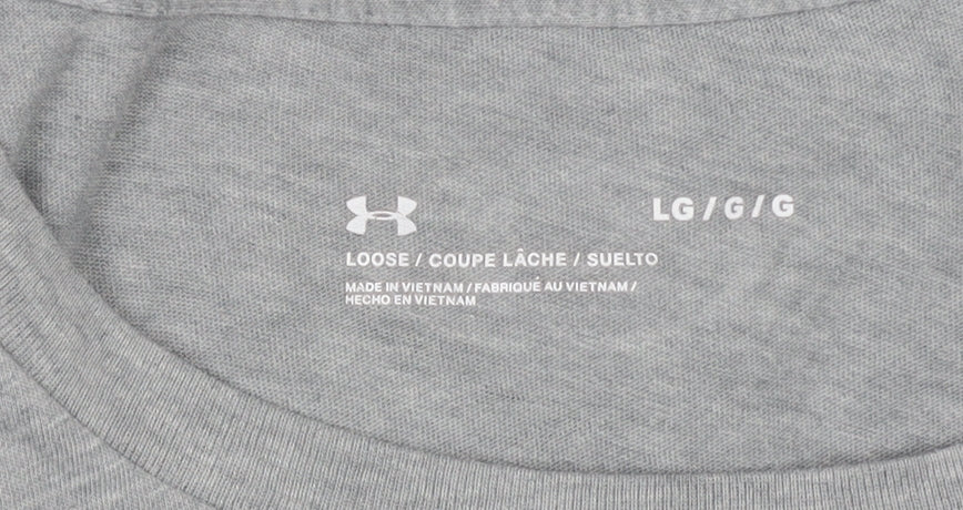 Under Armour Men's Grey T-Shirt - L, Lightweight Activewear