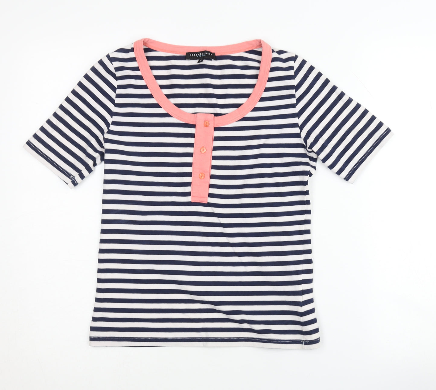 Betty Jackson Studio Women's Blue Striped T-Shirt Size 10