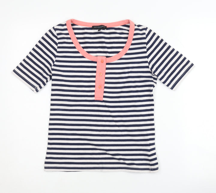 Betty Jackson Studio Women's Blue Striped T-Shirt Size 10