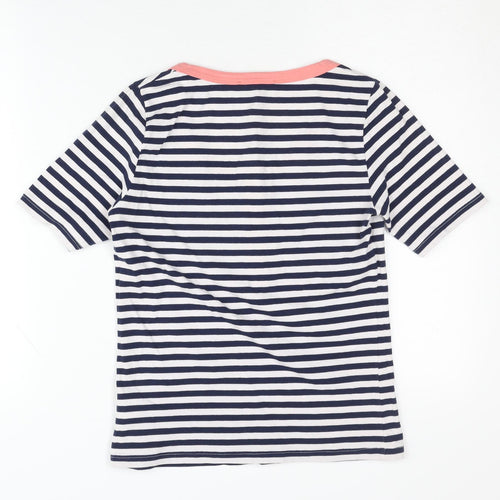 Betty Jackson Studio Women's Blue Striped T-Shirt Size 10