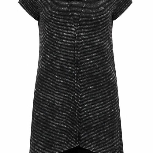 Label Lab Women's Black Striped Midi T-Shirt Dress - Size 12
