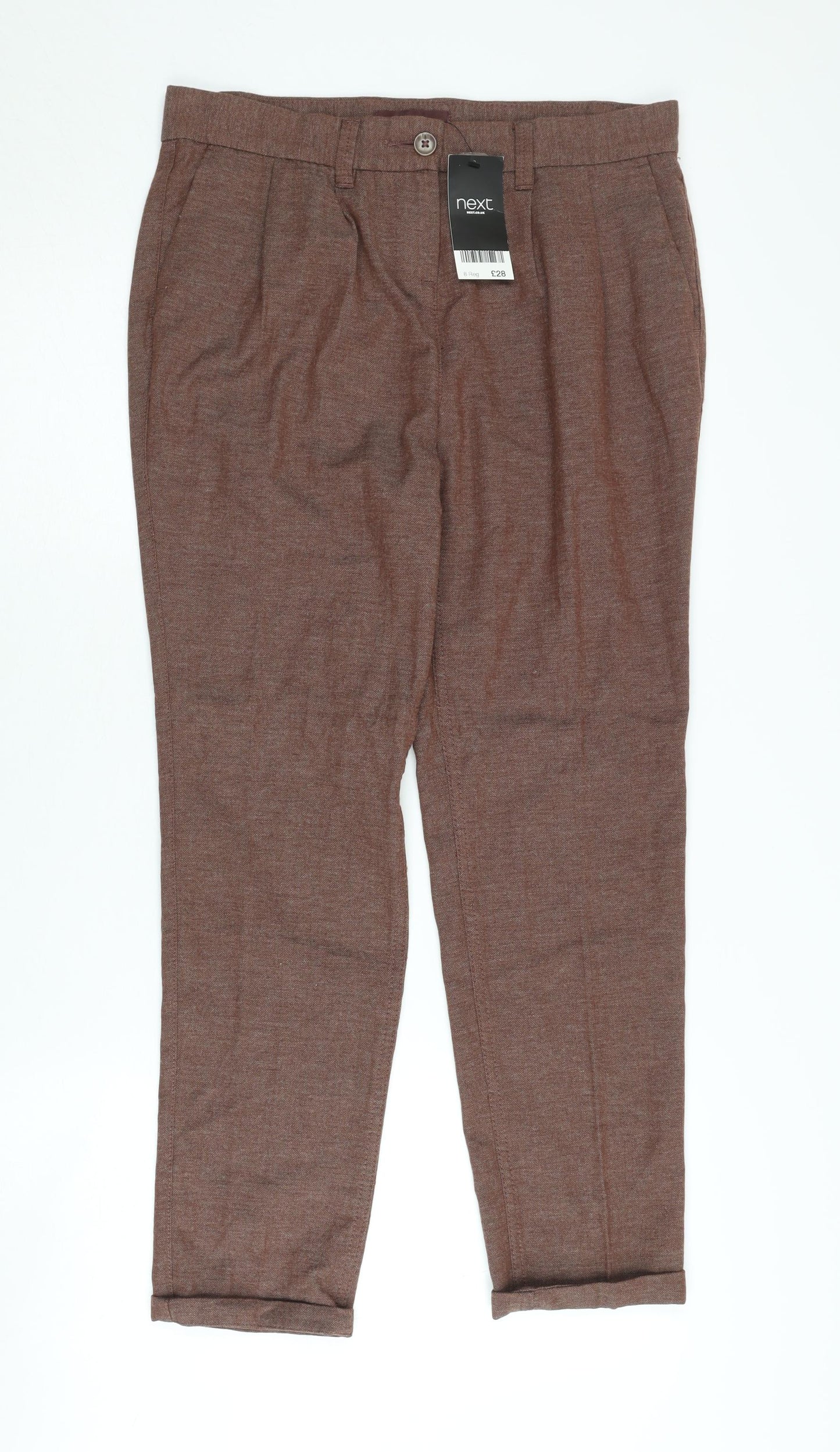 Next Women's Brown Pleated Trousers Size 8