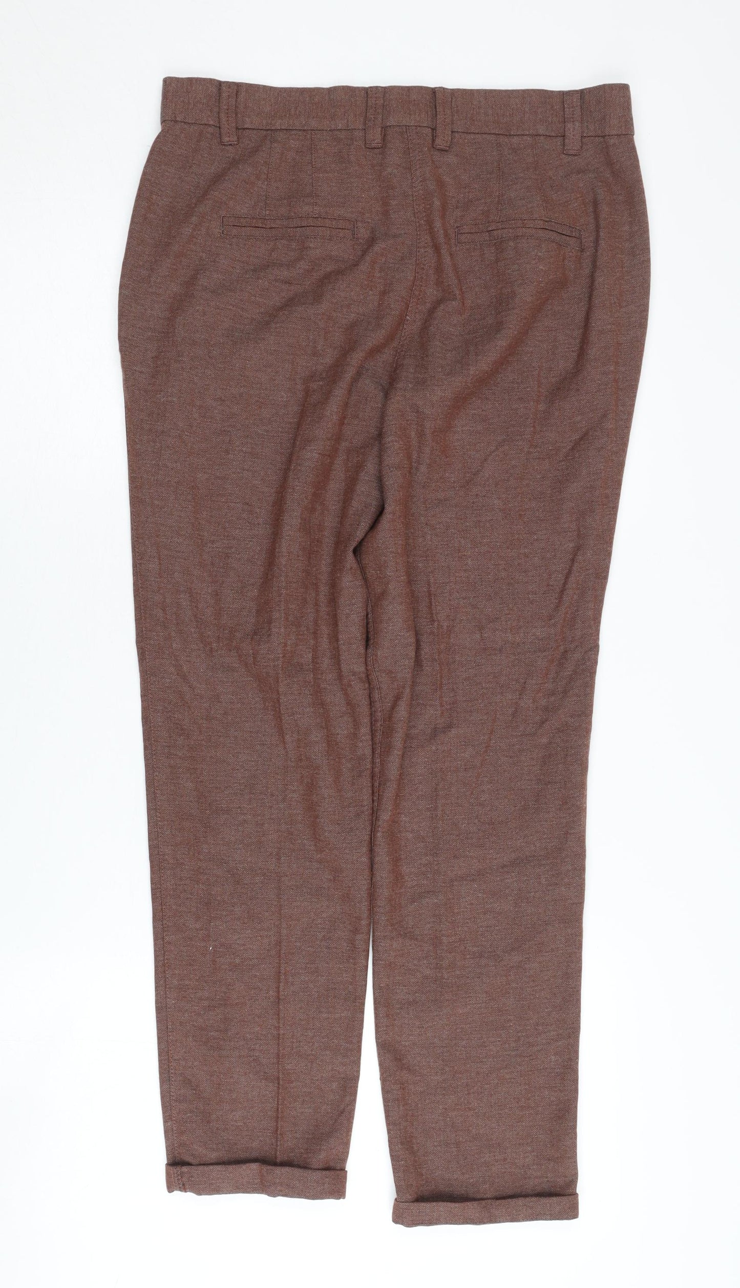 Next Women's Brown Pleated Trousers Size 8