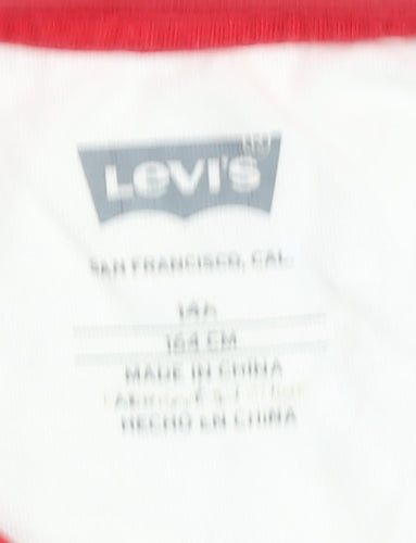 Levi's Boys Colourblock Long Sleeve T-Shirt - White/Red/Blue 164