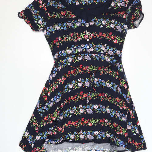 Oasis Women's Multicoloured A-Line Floral Dress Size 10
