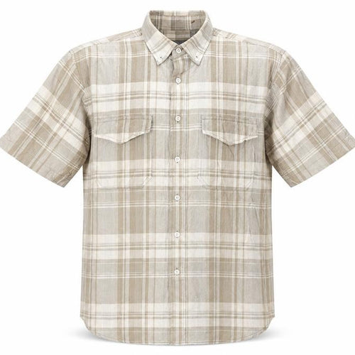 Banana Republic Men's Beige Plaid Button-Up Shirt S