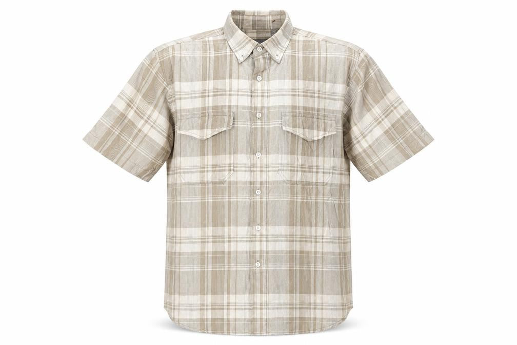 Banana Republic Men's Beige Plaid Button-Up Shirt S