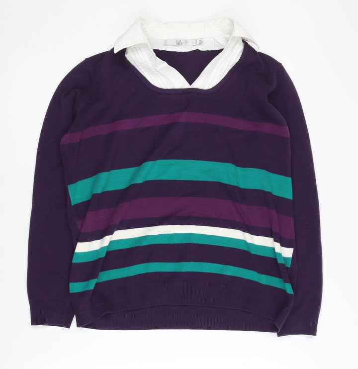 Isle Women's Multicoloured Striped Pullover Jumper M