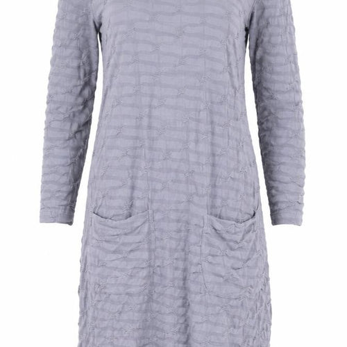 Adini Women's Grey Cotton Long Sleeve Dress XS