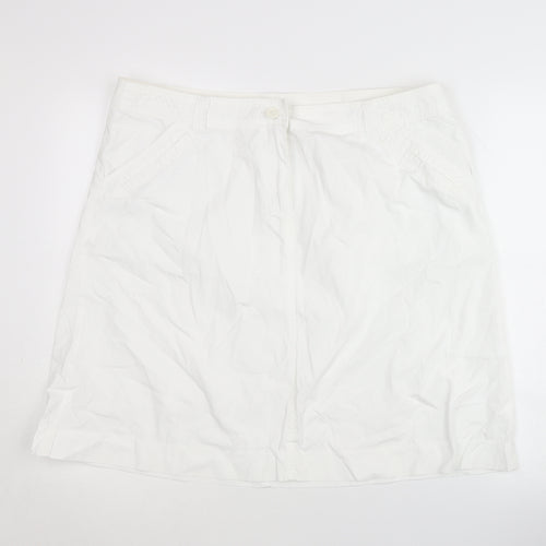 Marks and Spencer Women's White Cotton Skirt Size 18