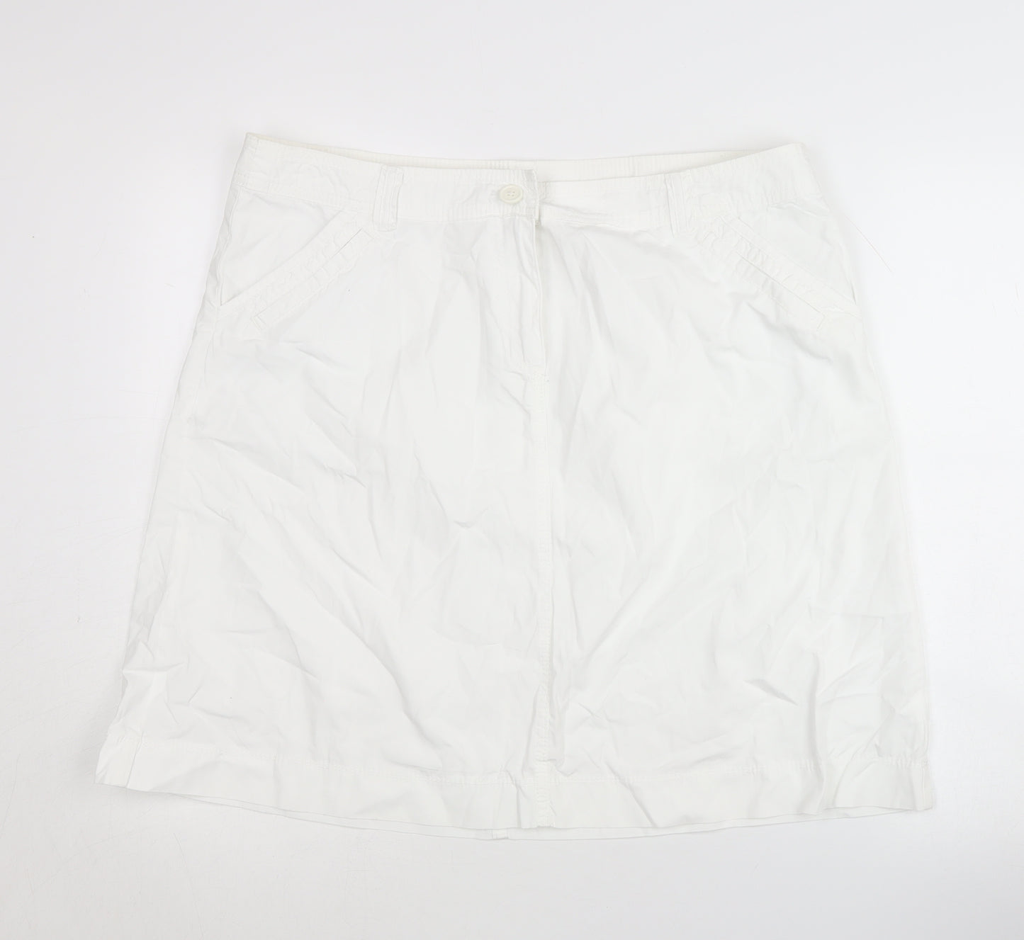 Marks and Spencer Women's White Cotton Skirt Size 18