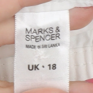 Marks and Spencer Women's White Cotton Skirt Size 18