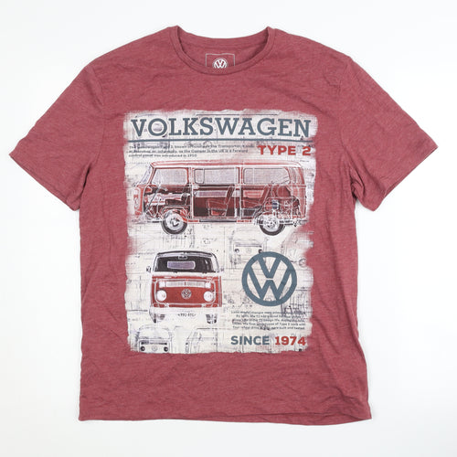 Volkswagen Men’s Red Medium Graphic Print T-Shirt