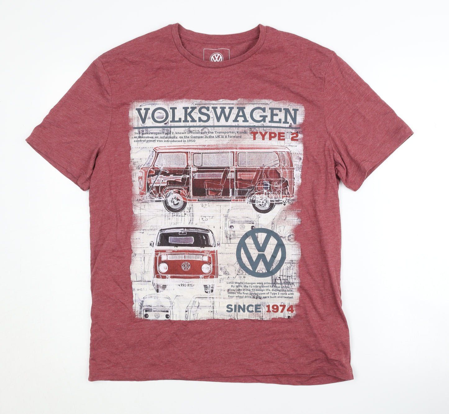 Volkswagen Men’s Red Medium Graphic Print T-Shirt