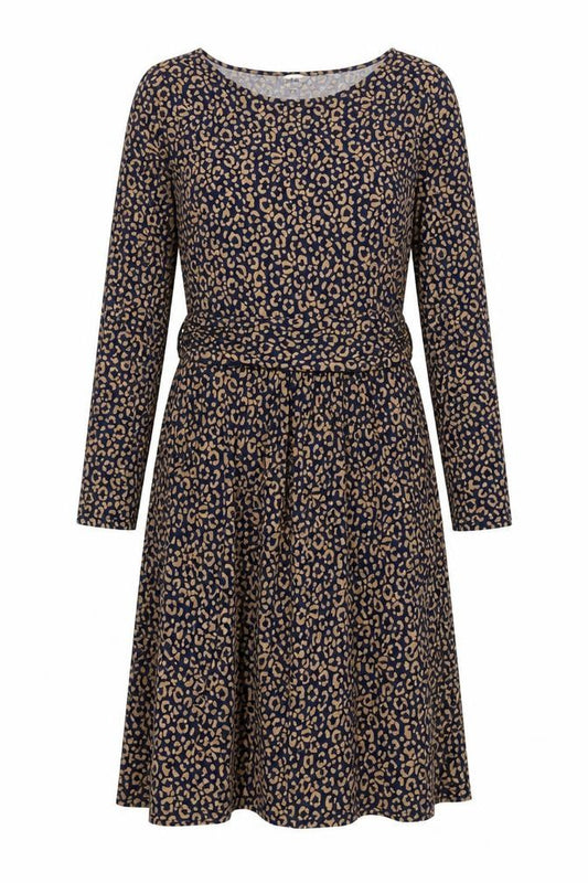 Front view of Boden Women's Multicoloured Animal Print Dress, size 14