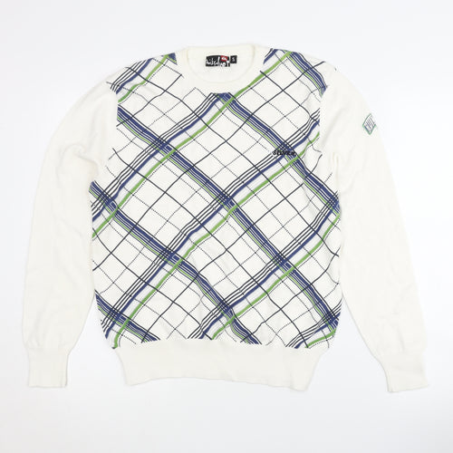 Quiksilver Men's White Argyle Pullover S Jumper