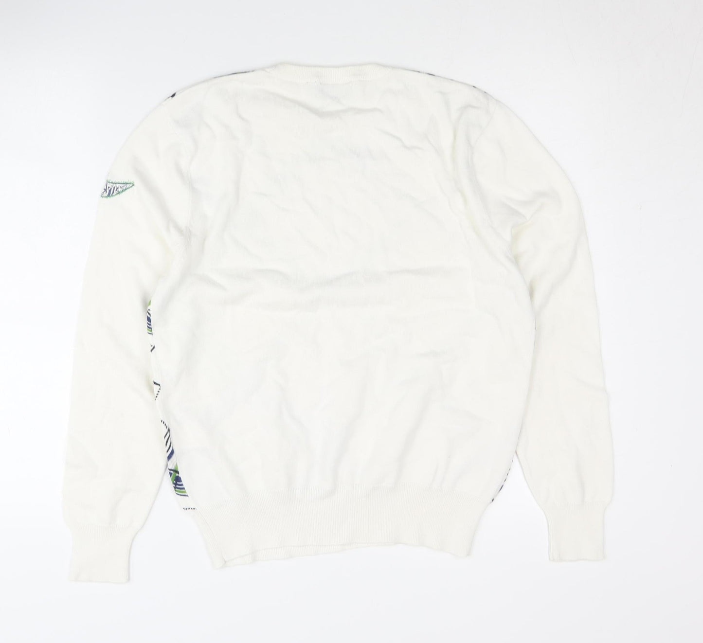 Quiksilver Men's White Argyle Pullover S Jumper