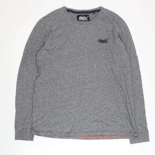 SuperDry Men's Grey 2XL Long Sleeve Jersey T-Shirt