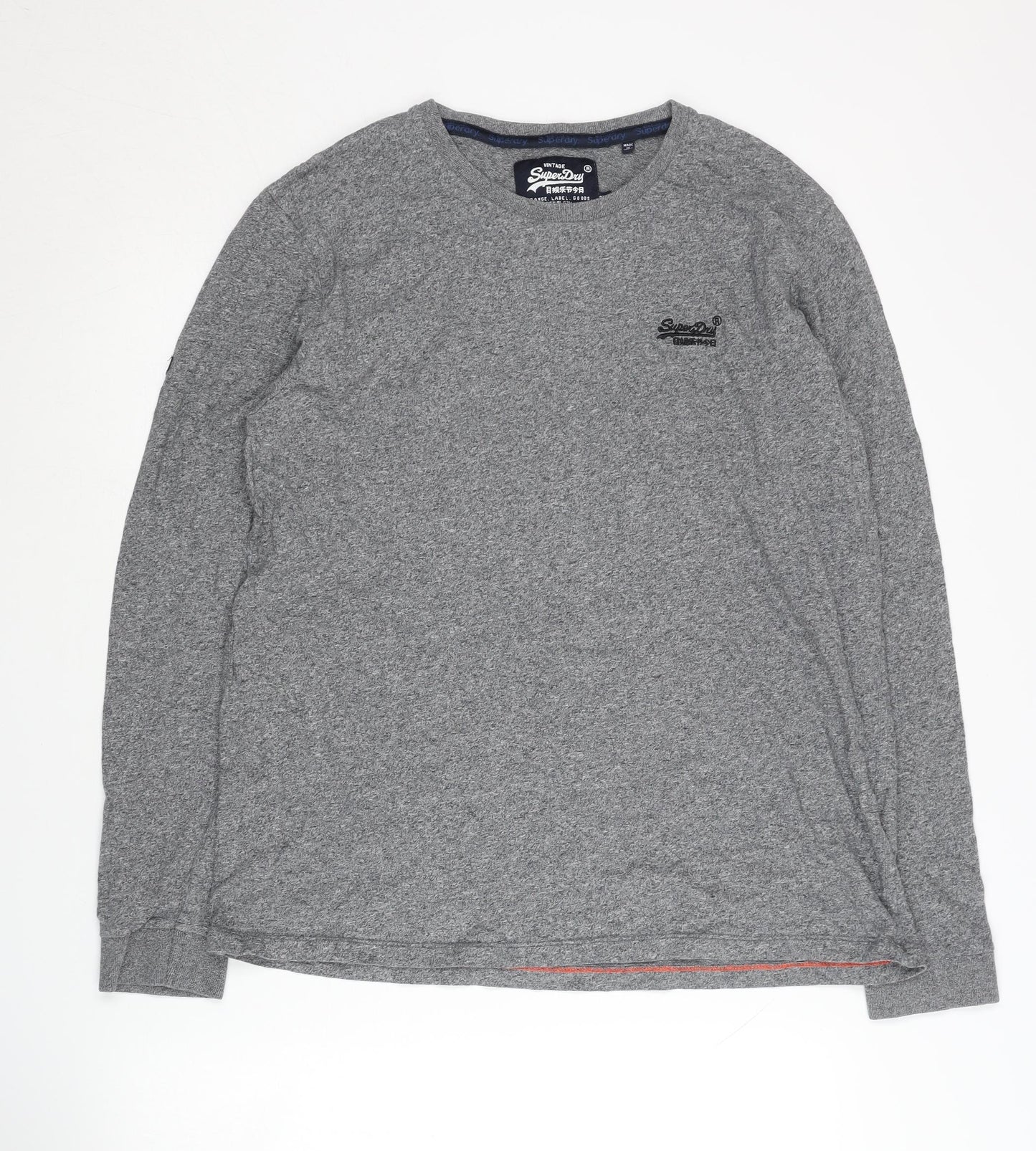 SuperDry Men's Grey 2XL Long Sleeve Jersey T-Shirt