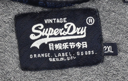 SuperDry Men's Grey 2XL Long Sleeve Jersey T-Shirt