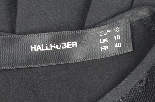 Hallhuber Women's Black Lace Tunic Blouse Size 10