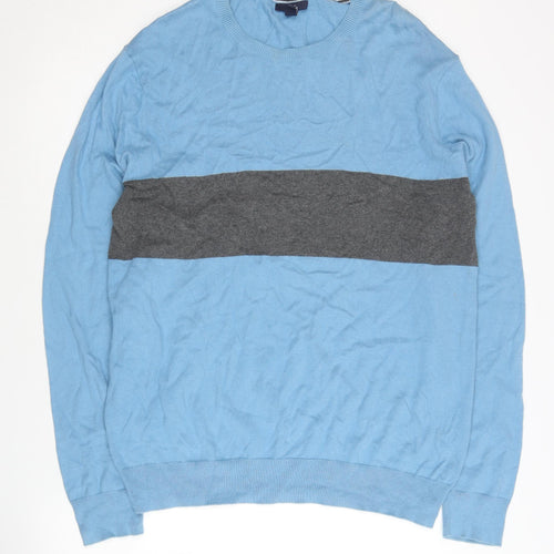 Gap Men's Blue Cotton Pullover Jumper Size L