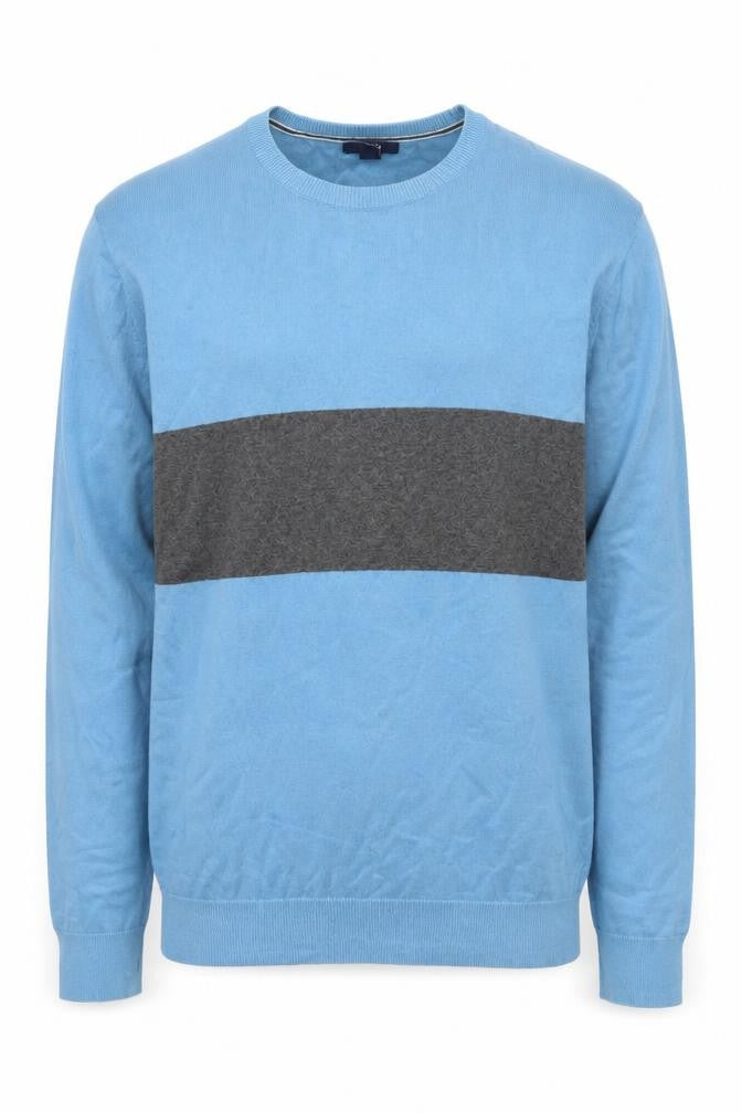 Front view of Gap Men's Blue Cotton jumper, size L