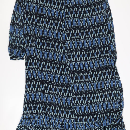 Whistles Women Blue Geometric Long Sleeve Dress