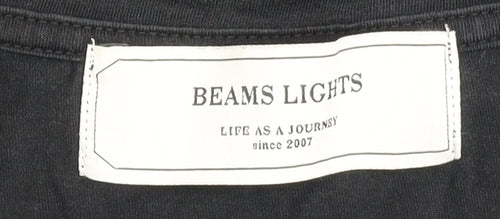 BEAMS LIGHTS Unisex Black Size 10 Basic T-Shirt