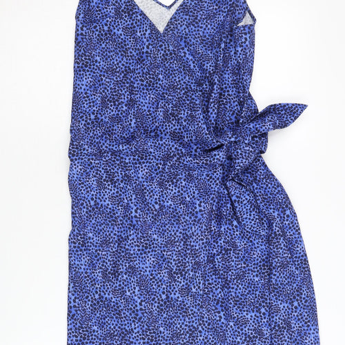 blue dress for baby girl Blue Animal Print Wrap Dress by & Other Stories – Preworn