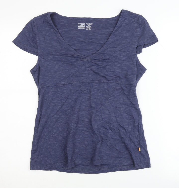 Horny Toad Women's Blue V-Neck T-Shirt M
