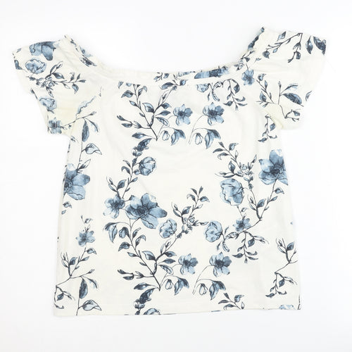 Vero Moda Women's XS White Floral Off-Shoulder Top