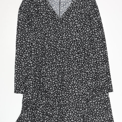 QED London Women's Black Floral Dress Size 10
