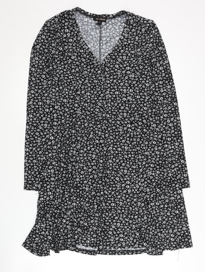 QED London Women's Black Floral Dress Size 10