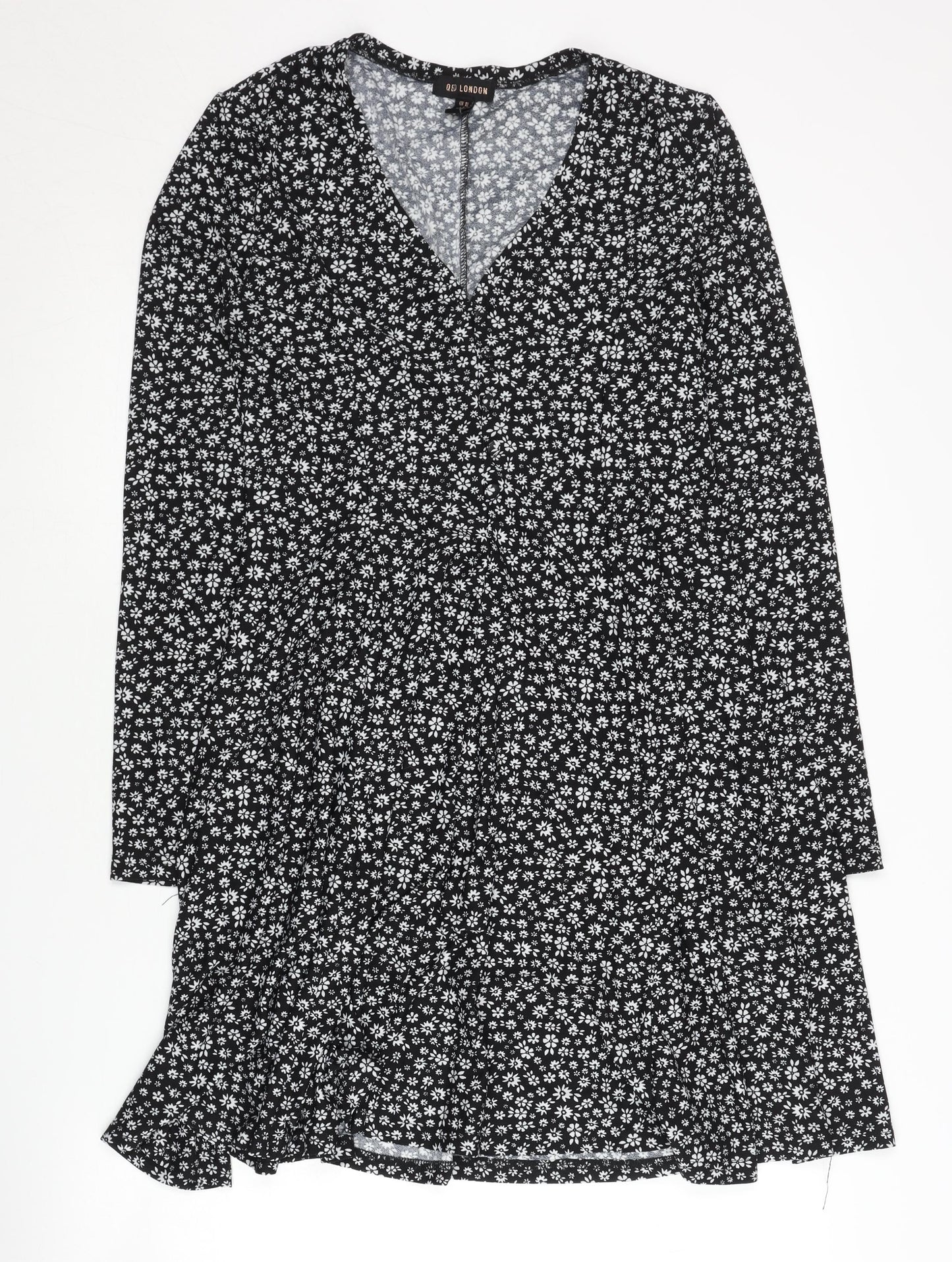 QED London Women's Black Floral Dress Size 10