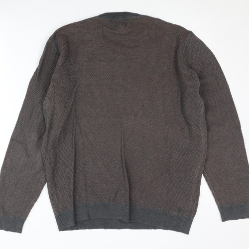John Lewis Men's Brown Cotton Pullover Jumper M