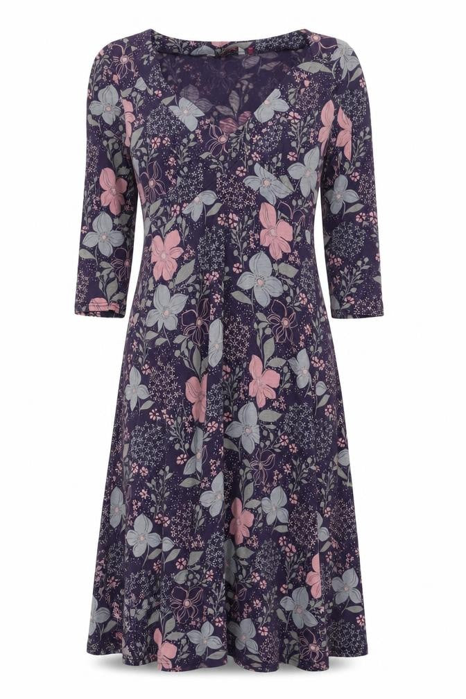 Front view of White Stuff Women's Floral V-Neck Dress, size 8