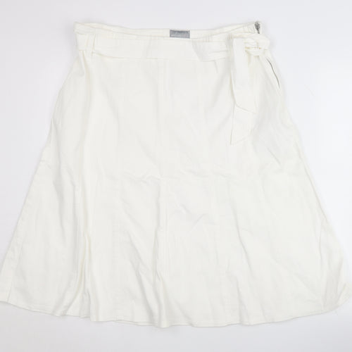 Marks and Spencer Women's White A-Line Skirt, Size 18